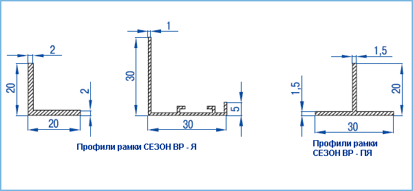 Ячеистые (сотовые) решетки СЕЗОН ВР-Я, ВР-ПЯ — чертёж