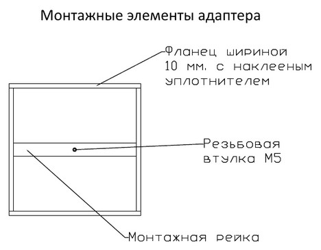 Адаптер для вихревых диффузоров РЭД-КСД-ВДЛ — чертёж