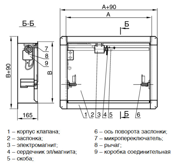 Клапаны КЛАД-3 — чертёж