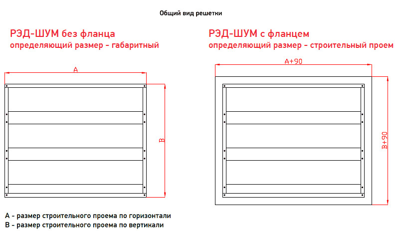 Решетка шумоглушащая РЭД-ШУМ2-600 — чертёж